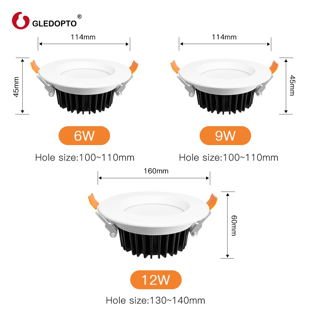 Zigbee led downlight smart home light link rgbcct led dæmpbar lampe arbejde med smartthings hue gateway