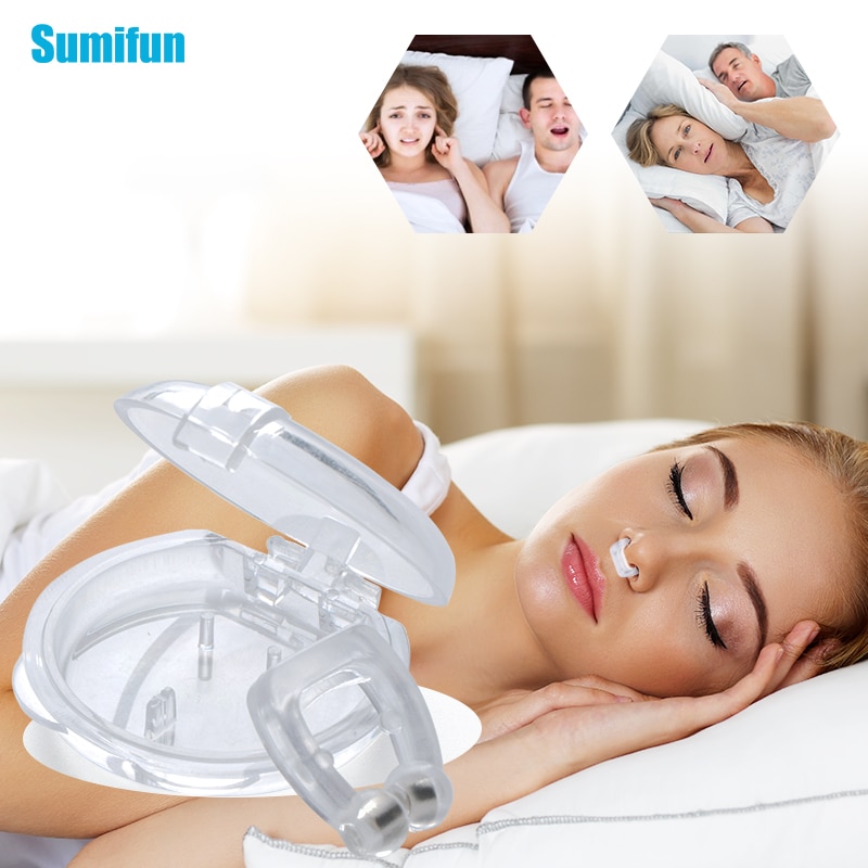 Sumifun 2Pcs Silicone Snore Stopper Magnetische Anti Snurken Neus Clip Stop Snurken Dilatador Ademen Aids Nasale Strips D2167