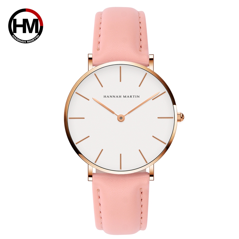 HANNAH MARTIN De Simple Japon Mouvement À Quartz Montre Bracelet En Cuir Nylon Horloge Femmes Analogique Montre-Bracelet Étanche: CB36FF