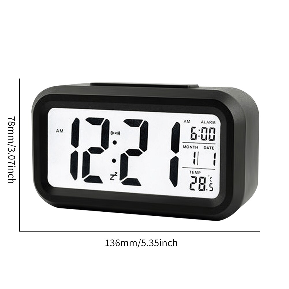 LED Digital Alarm Clock Table Clock USB Port Snooze Electronic Clock Dimmer Snooze Temperature Digital Home Decoration Clock: Type B Black