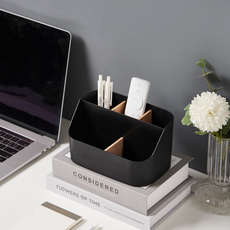 Desktop Storage Box Multi-functional Makeup Brush Remote Control Holder Plastic Storage Dividing Box Office Supplies Organizer