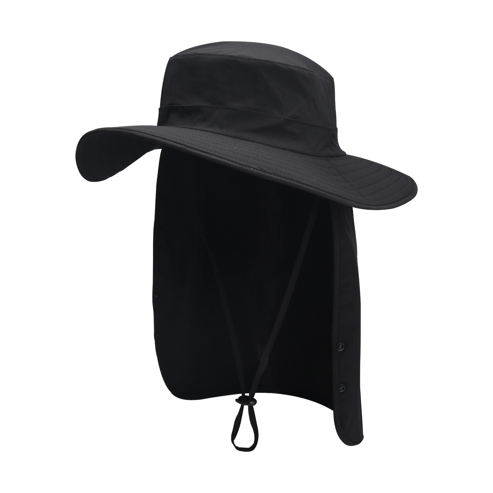 Connectyle Mens Vrouwen Upf 50 + Zon Bescherming Safari Hoed Lichtgewicht Quick Dry Verstelbare Opvouwbare Met Nek Flap Vissen Zon hoed: Black