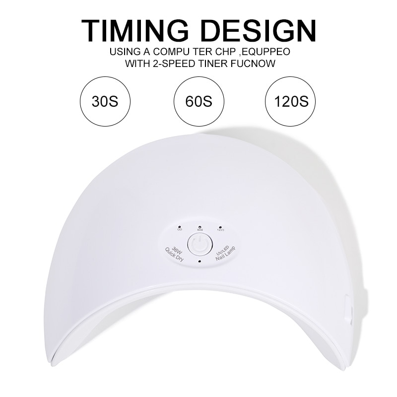 Rosalind 36w uv led lampe søm usb stik uv lys til gel negle ultraviolet uv led tør lampe