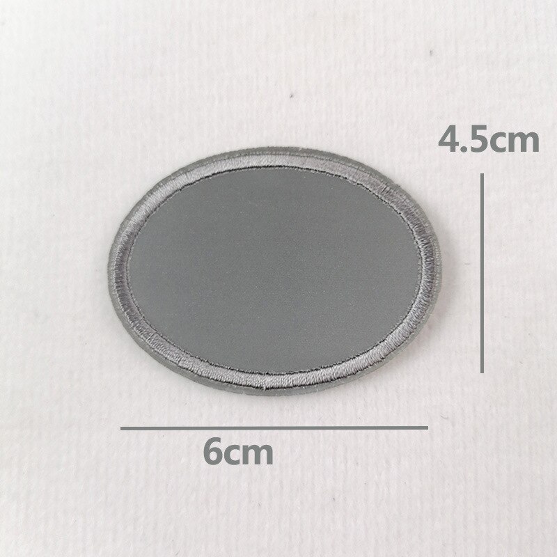 Multi-form varmeoverførende reflekterende tape stempling folie klistermærke vinyl film sølv jern på stof reflekterende klud gør-det-selv syning: Oval
