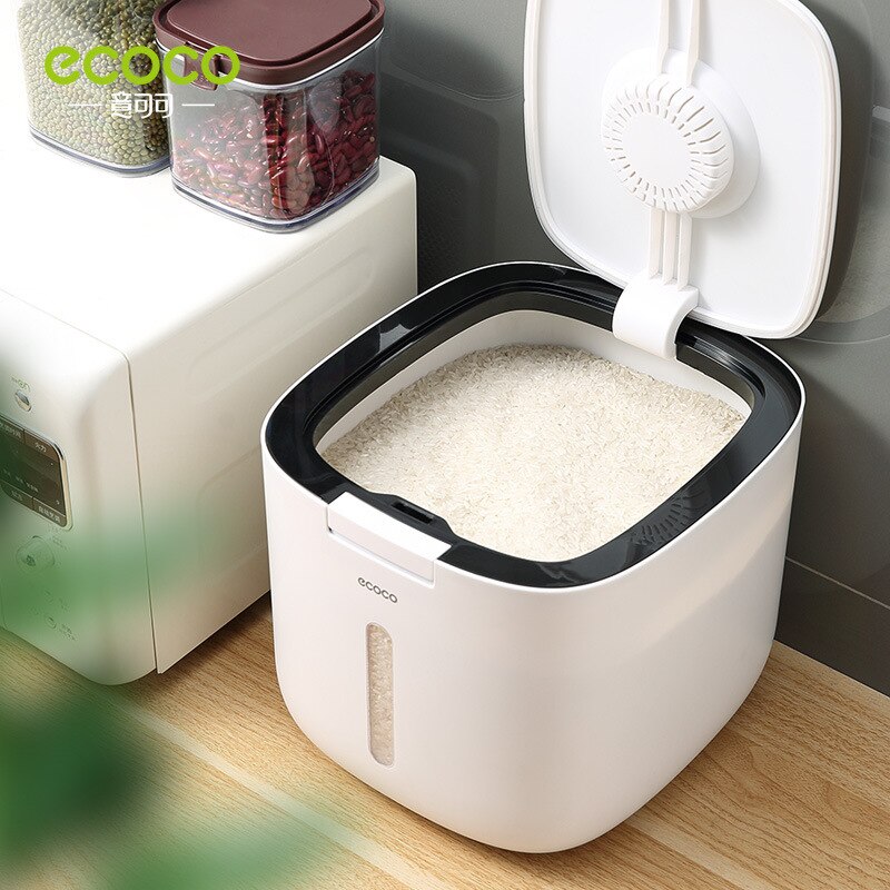 ECOCO – seau Nano de cuisine 5/10KG, étanche aux insectes et à l'humidité, seau de riz scellé, récipient de stockage des aliments pour animaux de compagnie