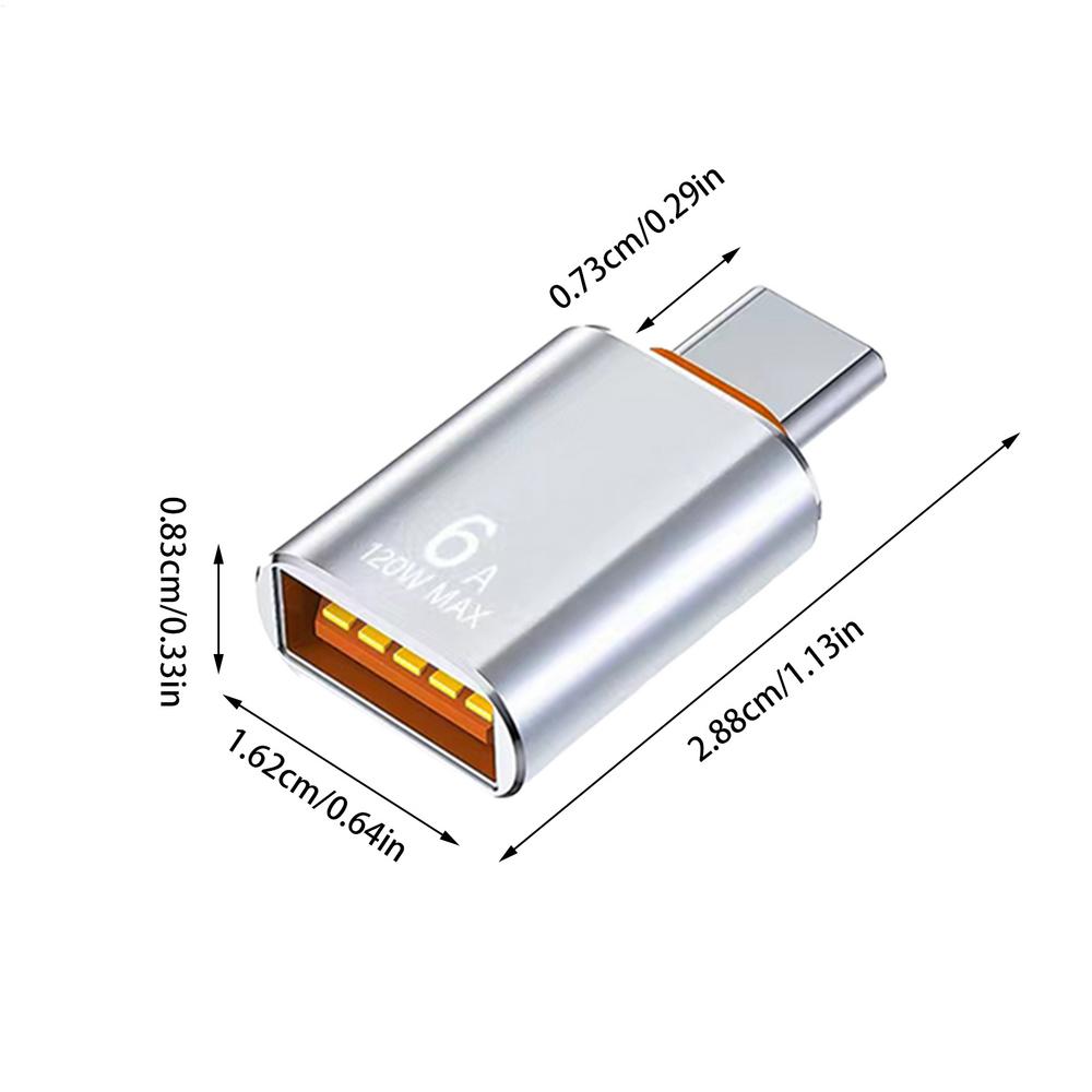 USB OTG Adapter Efficient USB C to USB Female Adapter USB C to USB 3.1 Adapter Compact Cell Phone OTG Adapters Type C Converter: Silver