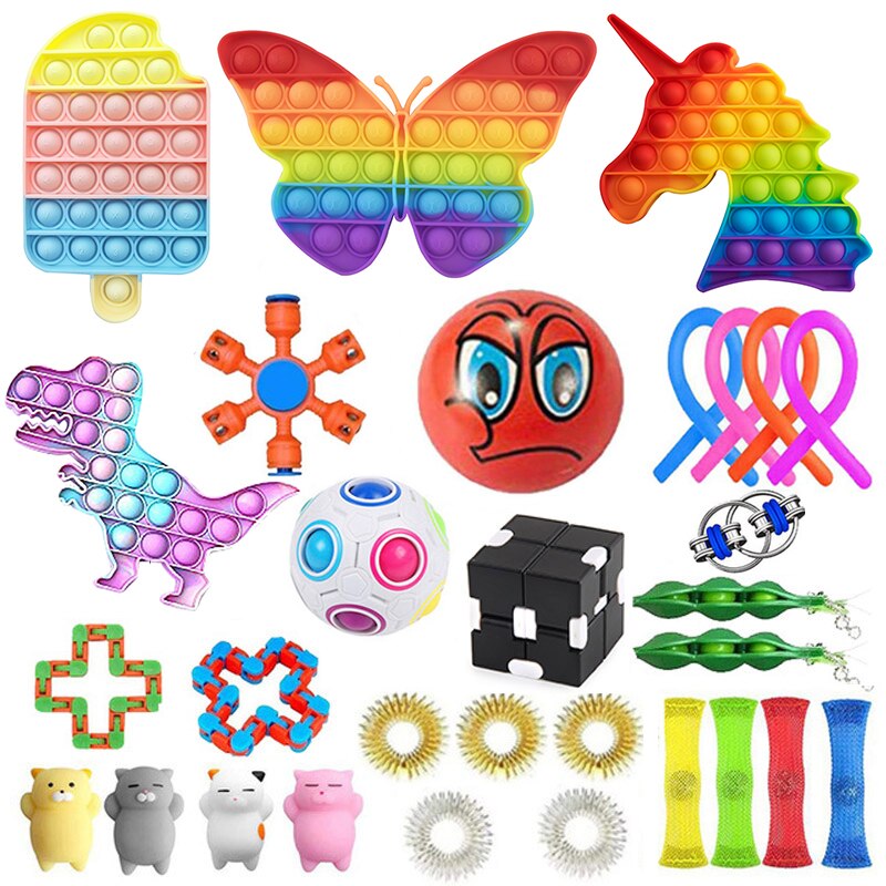Fidget Toys Sensory Anti Stress Toy Set Figet Antistress Relief Autism Anxiety Bubble for Kids Adults: H