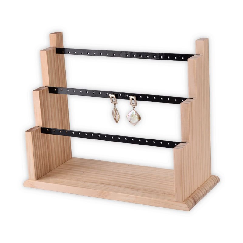 Sieraden display tray hanger oorbellen ringen display blokken massief houten sieraden display houder