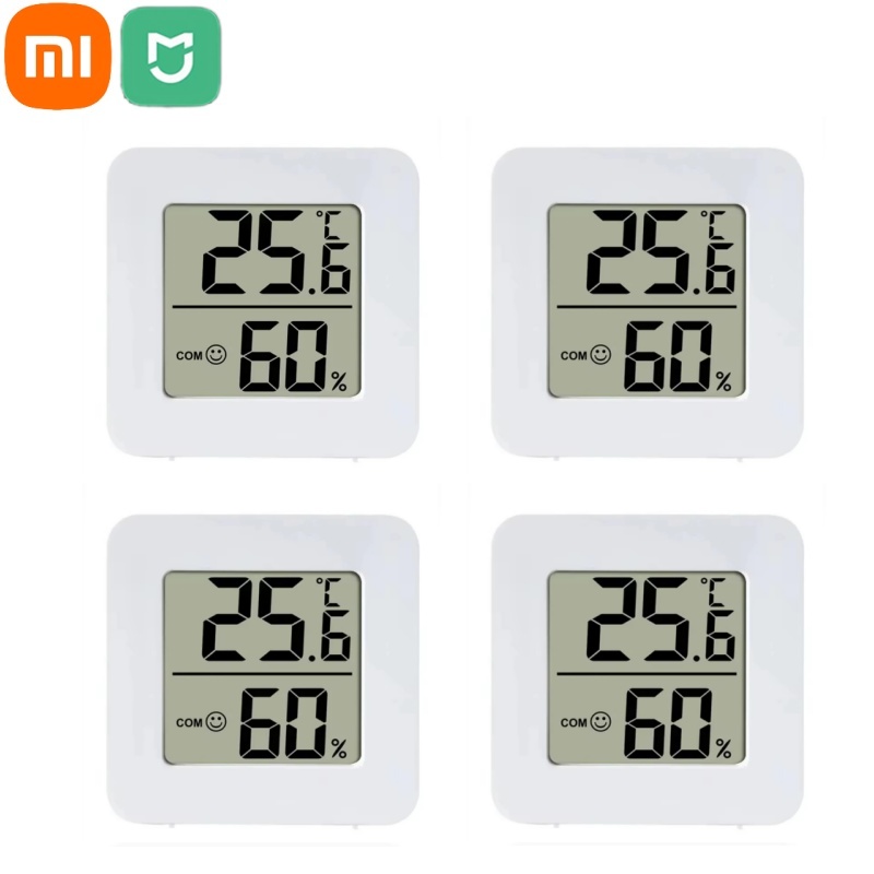 Xiaomi Mini LCD Digitale Thermometer Hygrometer Binnenkamertemperatuur-vochtigheidsmeter Sensormeter Weerstation 4-delige set: Grey