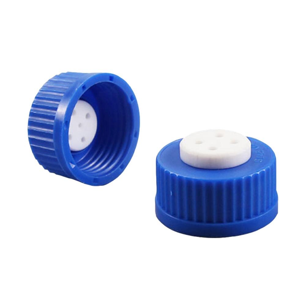 Herramientas de laboratorio tapón de botella de fase móvil almohadilla de plástico suministros de consumibles para laboratorio con agujeros tapa de botella de espiga