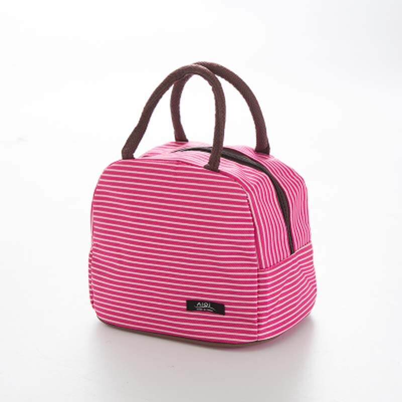 Bolsa térmica portátil a la , botella para bebé, bolsas de almacenamiento de alimentos para bebé, bolsas de alimentación de bebé, bolsa para comida, bolsa para el almuerzo: Pink Striped