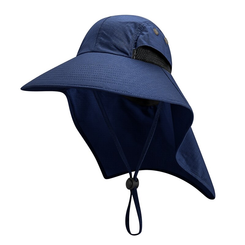 Outdoor vissen Flap Cap Brede Rand Lichtgewicht WaterUV Bescherming Slip Draagbare Hals Cover Zonnehoed Met Kinband: ZQ