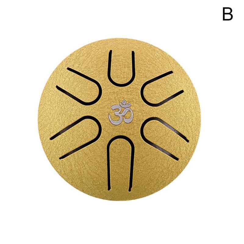 Mini Ethereal Drum 3 Inch 6 Tone Steel Tongue Drum Handheld Music Drum 3 Instrument Colors Lovers Percussion Beginner D5n8: gold