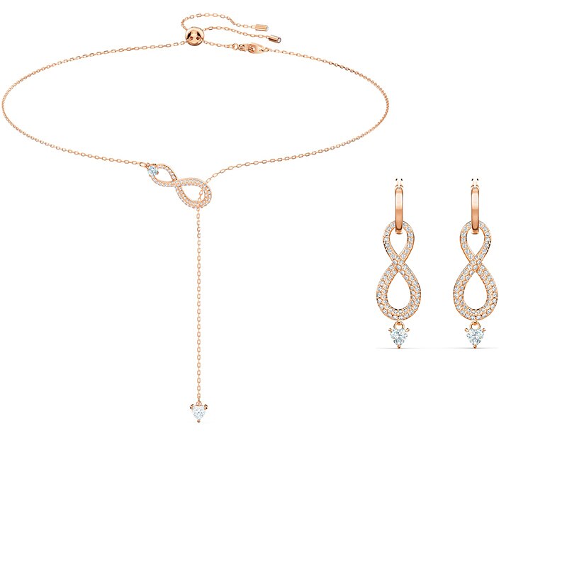 2020 di modo di Nuovo Oro Rosa INFINITY CUORE, A forma di Y Signore Della Collana Originale Gioielli Donna per Dare Fidanzata Di Compleanno Best Regalo: 28 set