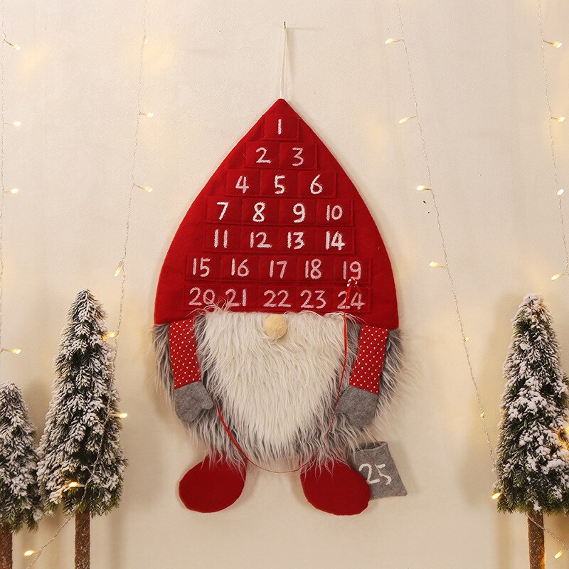 Advent Calendar Xmas Christmas Novelty Decorating Wall Hanger Countdown Props