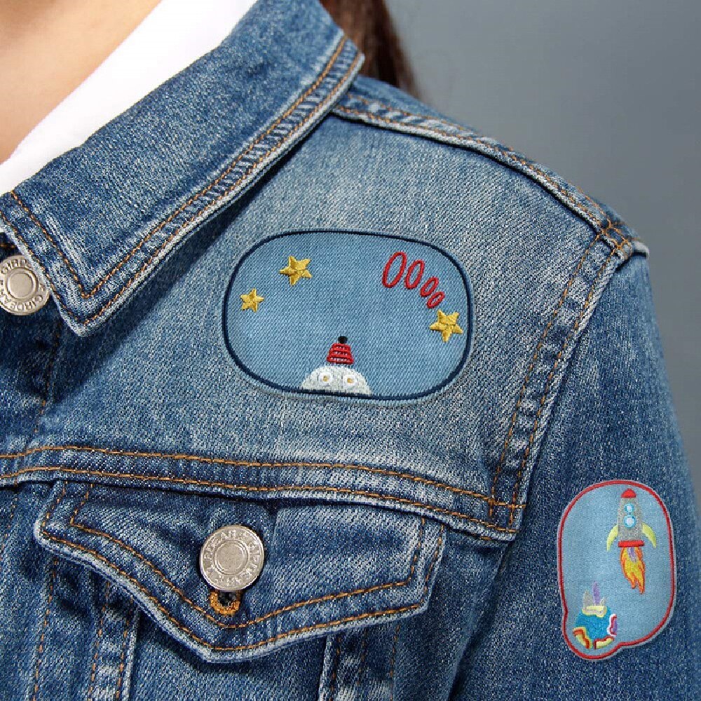 5 uds reparación, costura codo rodilla parches hierro sobre parche para ropa Jeans rayas pegatinas insignia bordada niños paño