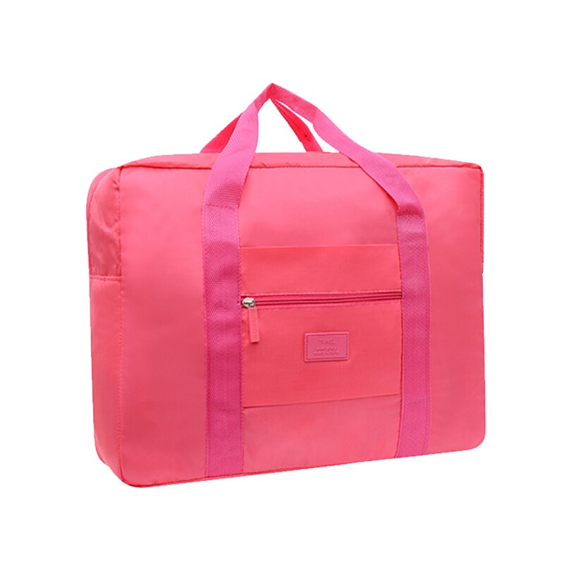 Modische Reisetasche, leichte, faltbare Reisetasche für Damen und Herren, Tragetasche, Handgepäcktasche, Weekender-Übernachtungstasche: Rosa