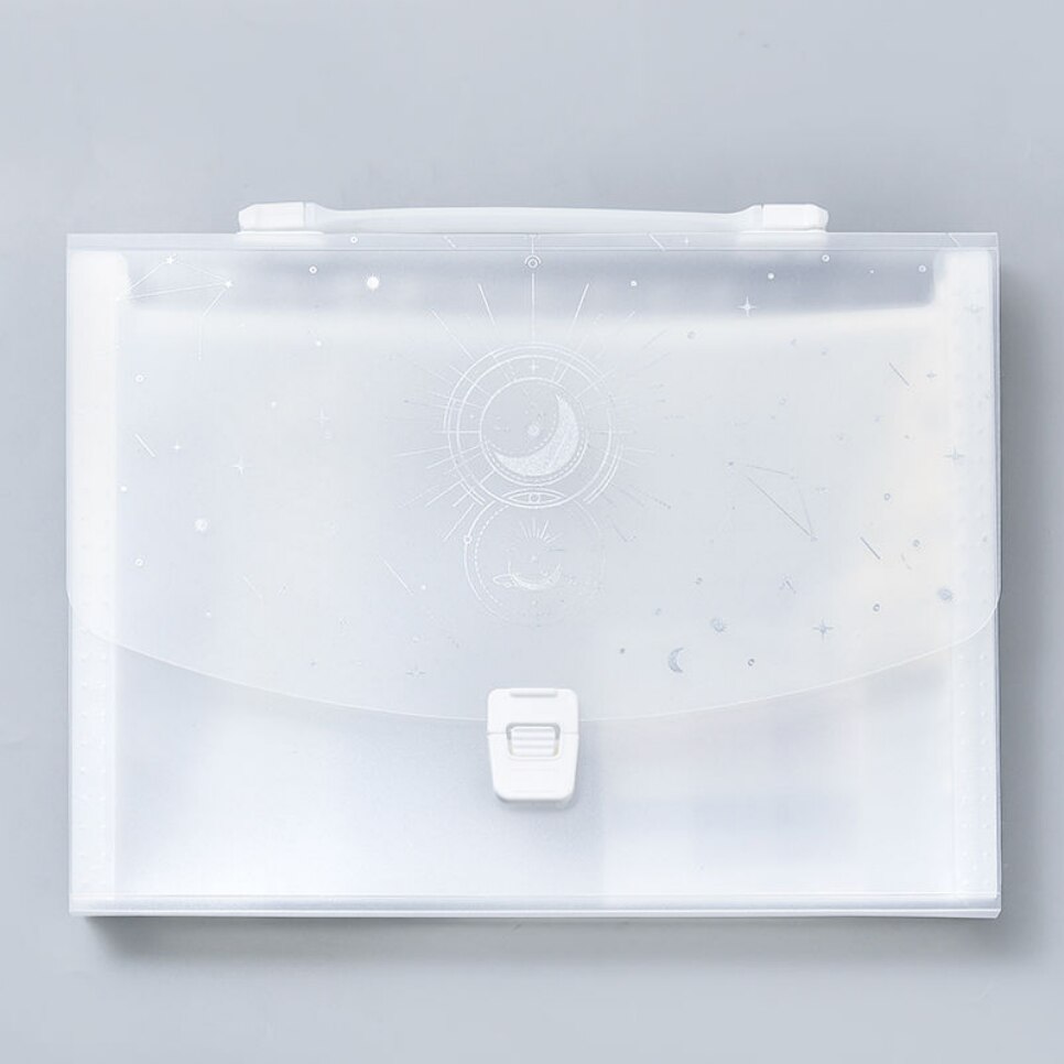 A4 Multi Layer High Capacity File Folder Transparent Portable Folder Organizer Storage Bag Catalog Simple Archive Folder: B