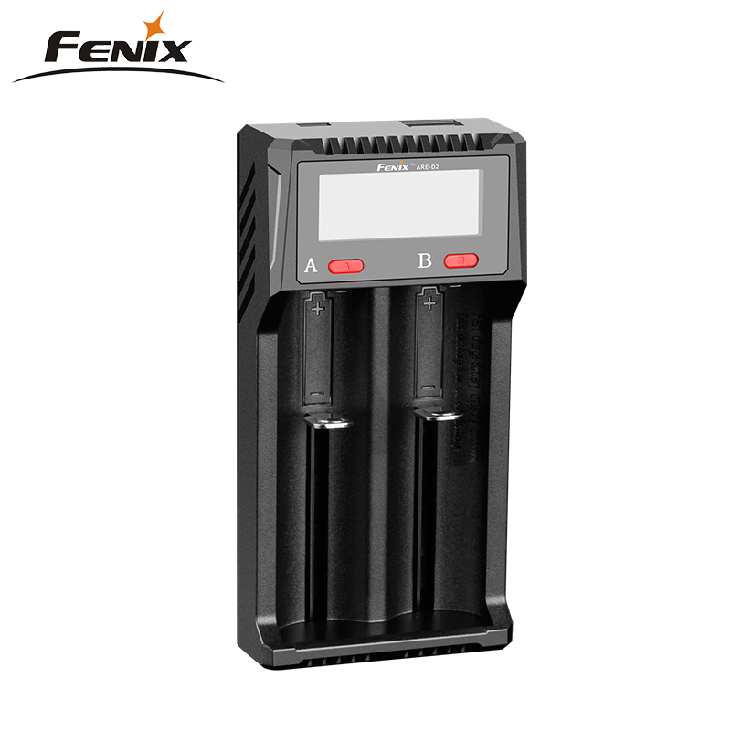 Fenix-cargador de batería ARE-D2, compatible con baterías de iones de litio y Ni-MH/ni-cd, carga microusb y función de descarga USB