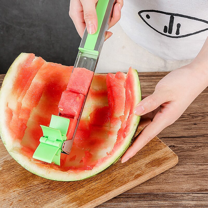 Trancheuse à pastèque en acier inoxydable, de moulin à vent, Gadgets de cuisine pour la maison, couper la salade de pastèque, trancheur de fruits, outils de déchiquetage