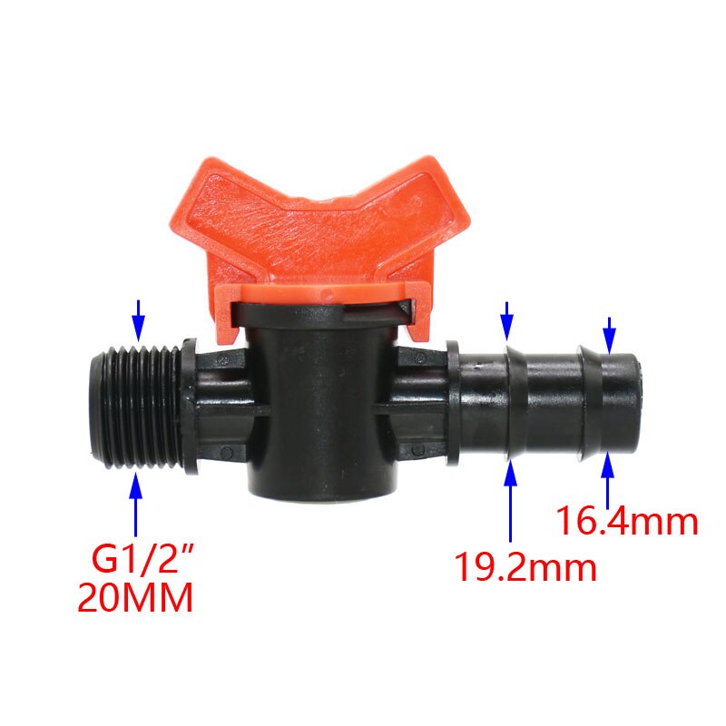 Grifo de jardín con válvula de control de lengüeta, manguera de riego en miniatura de 1 pulgada, conector rápido, macho a 1/2, 3/4, 3/8, 1/2, 3/4, 1 Uds.: 1I2 to 20mm