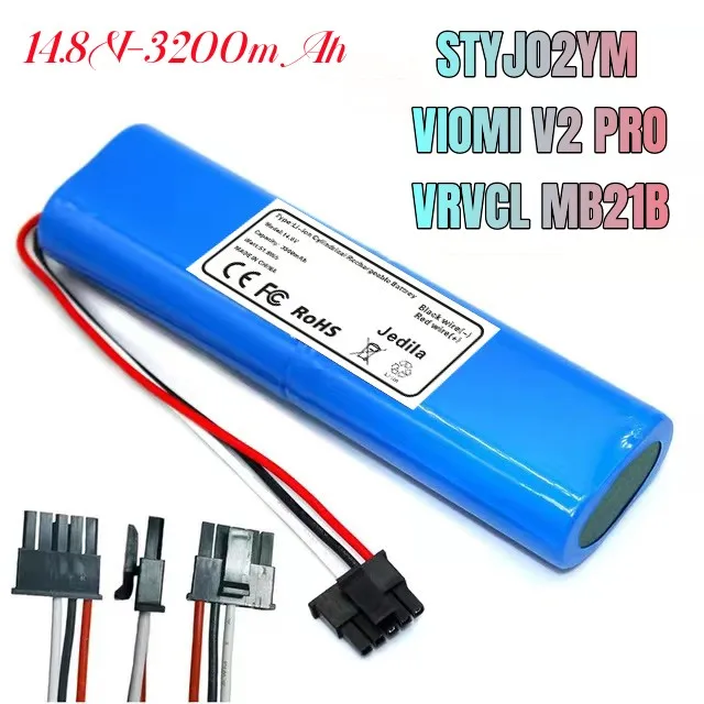 100% . Paquete de batería de litio recargable de 14,8 V 3500 mah 18650, adecuado para Viomi V2 Pro, Vrvcmb21b y Styj02ym...