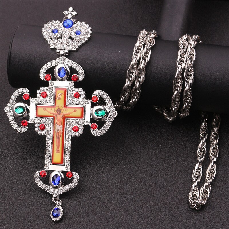 Croix d&#39;ornement gothique, croix pectorale, pour les religieuses, église, décoration: Argent / only necklace