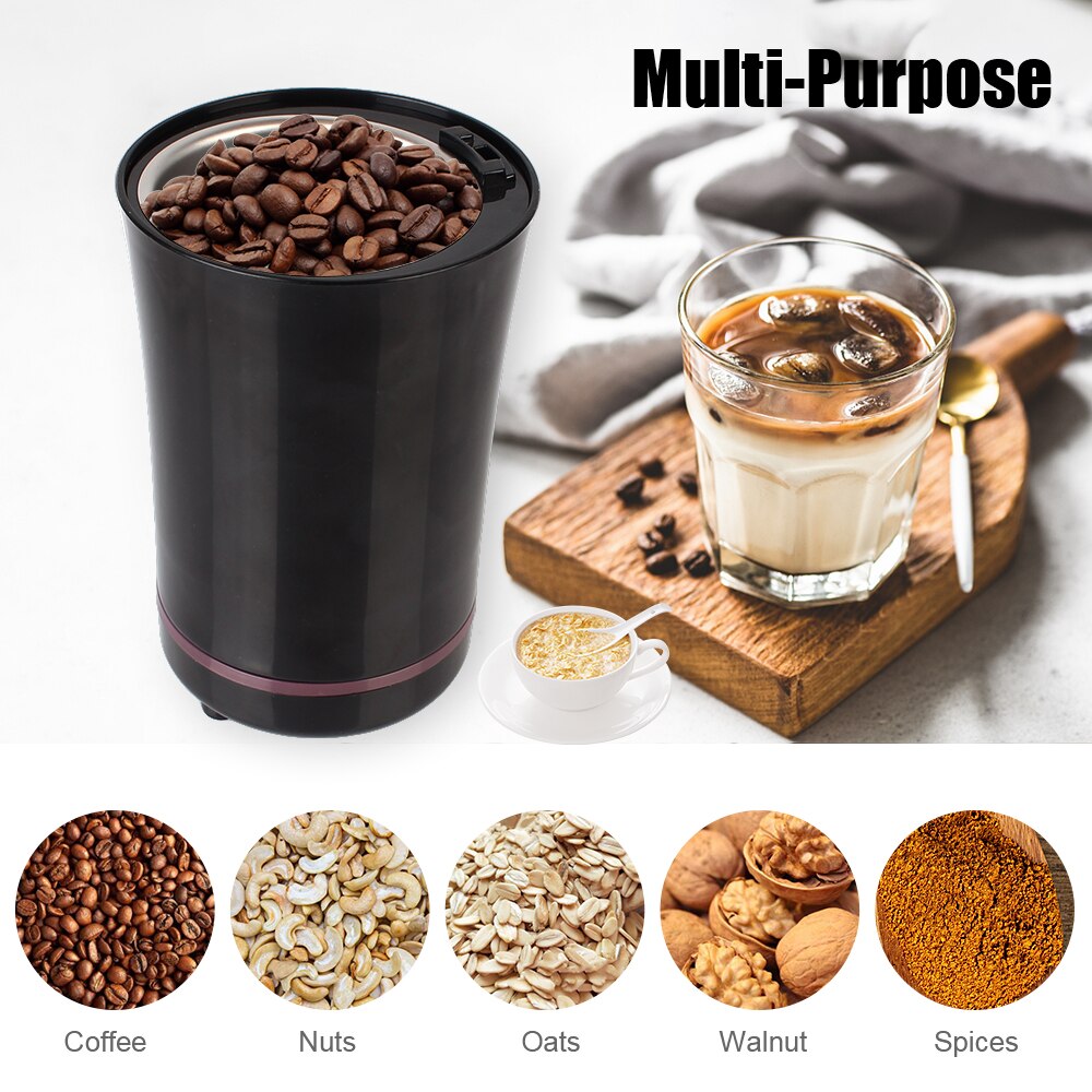 Moulin à café électrique avec lame en acier inoxydable, multi-usage, noix, avoine, épices, Grains de noix, farine, prise ue