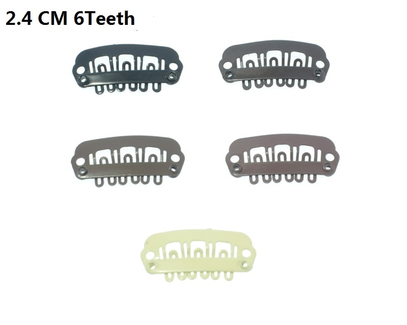 20 stk billigste 2.4cm 6 tænder små hår metal clips til hair extensions toupé clips snap clip til hår paryk skudværktøj lzh 0104