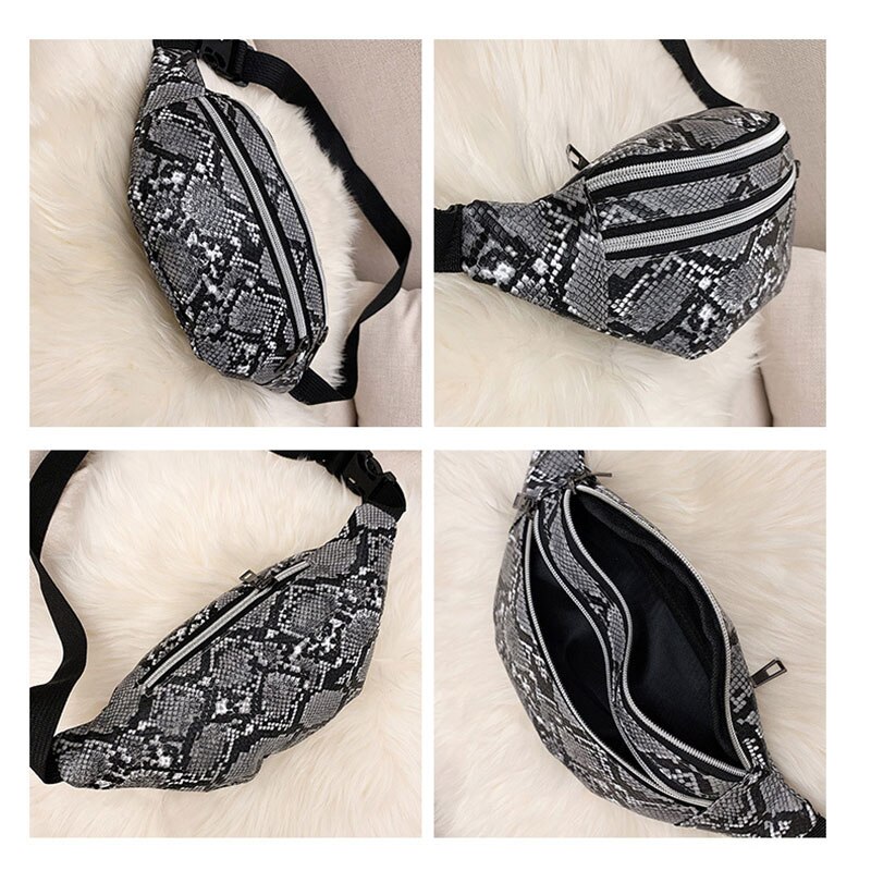 GLRSBUTY Serpentin Taille Tasche Frauen fanny Pack PU Reise Partei Hüfte miserabel Tasche Damen Gürtel Tasche Tasche Geldbörse für telefon Karte