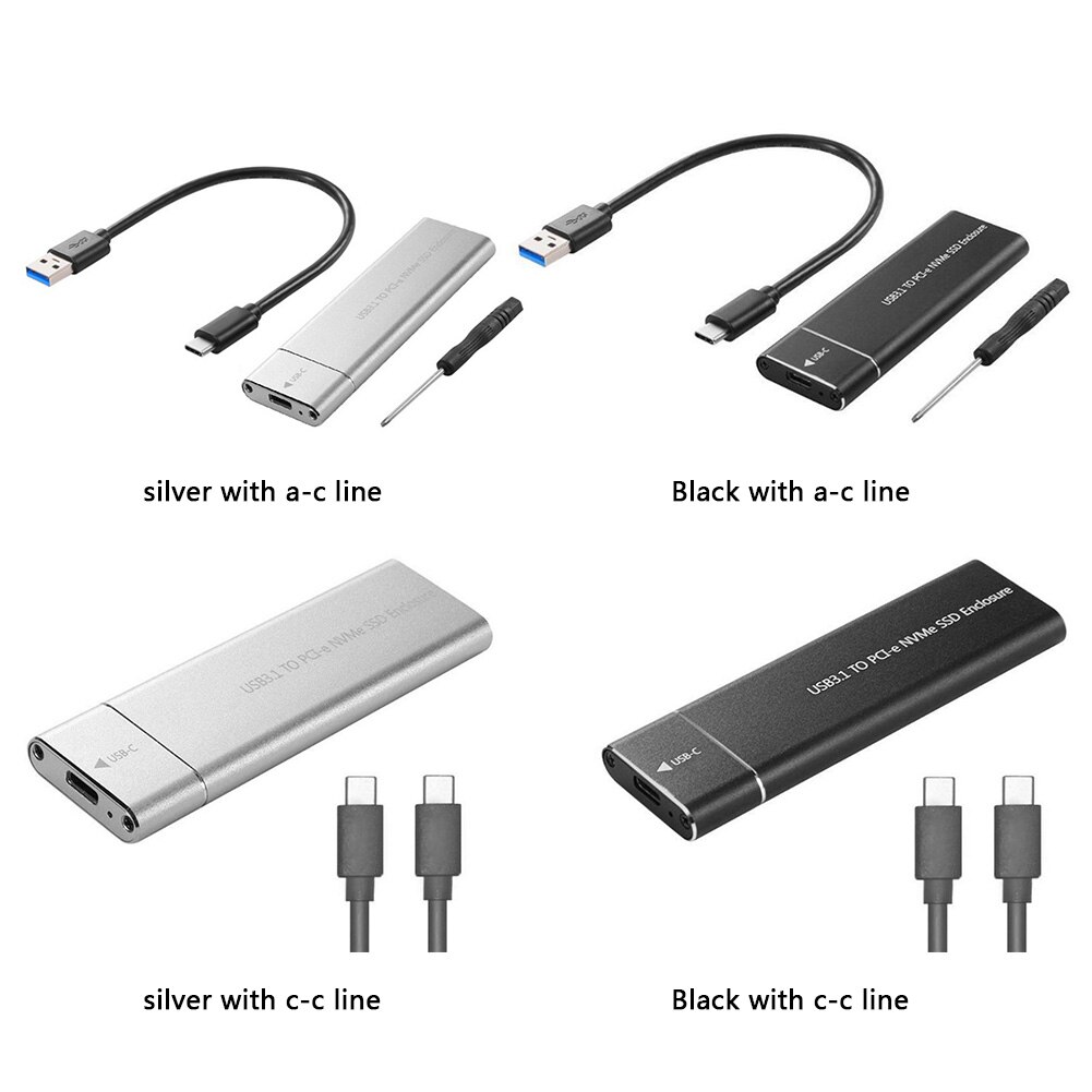 Usb 3.1 Type-C M.2 Nvme Ssd Behuizing 10Gbps M-Key Pci-E Mobiele Case Box