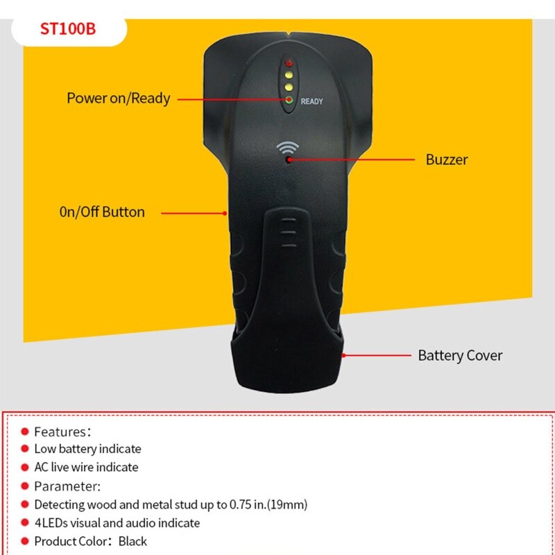 Handheld Wall Scanner Electronic Stud w/ Digital LCD Display Beam Finder Wood
