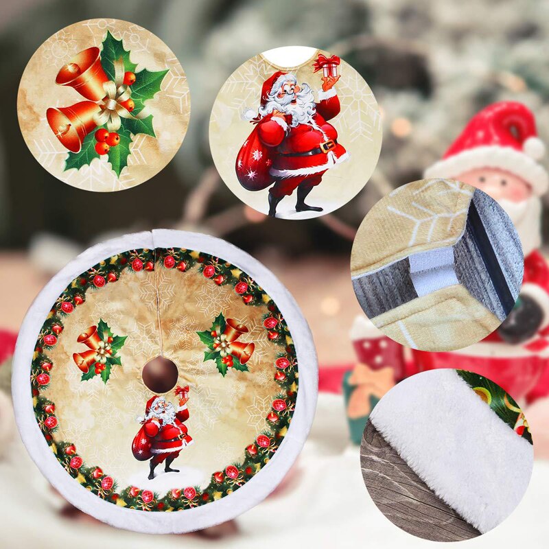 Christams Boom Rok 98Cm Flanel Santa 'S Elanden Boom Rok Cover Base Decoratie Xmas Boom Cover Decor Jaar decoratie
