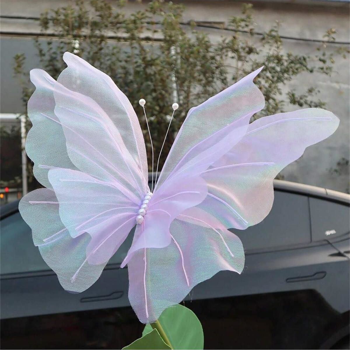 Borboleta 3d decoração de parede borboleta artificial para casamento & chá de bebê & festa de aniversário diy decoração de festa suprimentos presente: Fluorescência Amarela