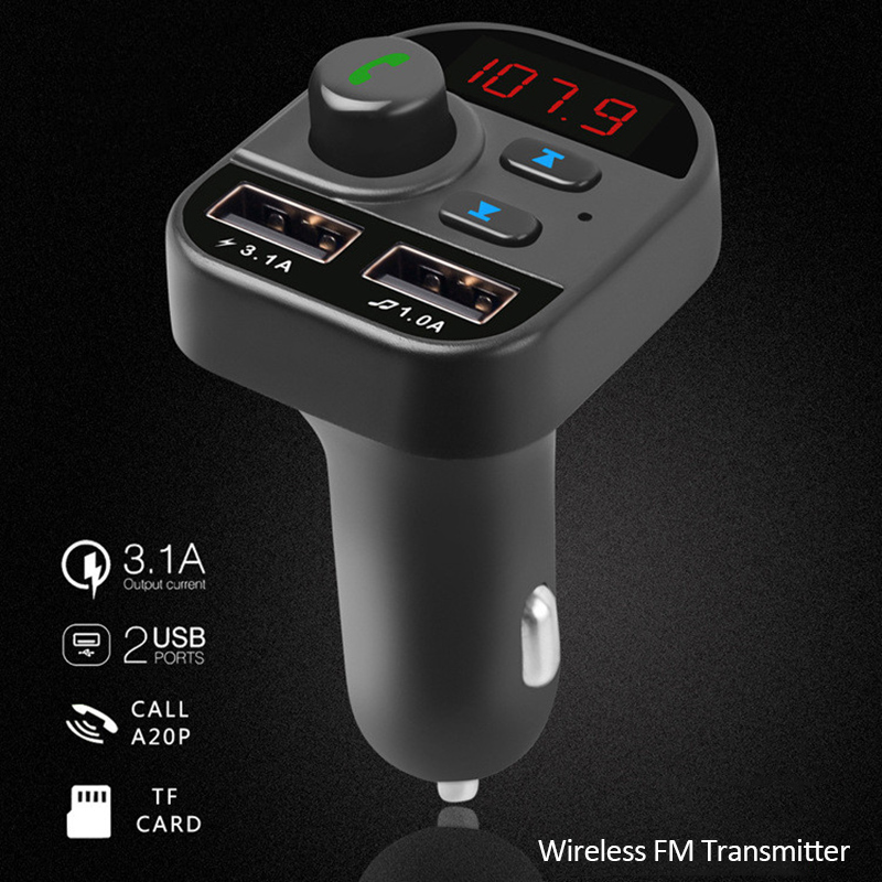 Handsfree Car Kit Draadloze Bluetooth Fm-zender MP3 Radio 2 Usb-oplader Auto-elektronica Accessoires Adapters Handsfree
