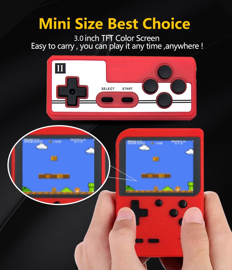 Retro Portable Mini Game players 3.0 Inch Handheld Video Game Consoles AV Out Connect TV HD Screen Two Players For Childhood