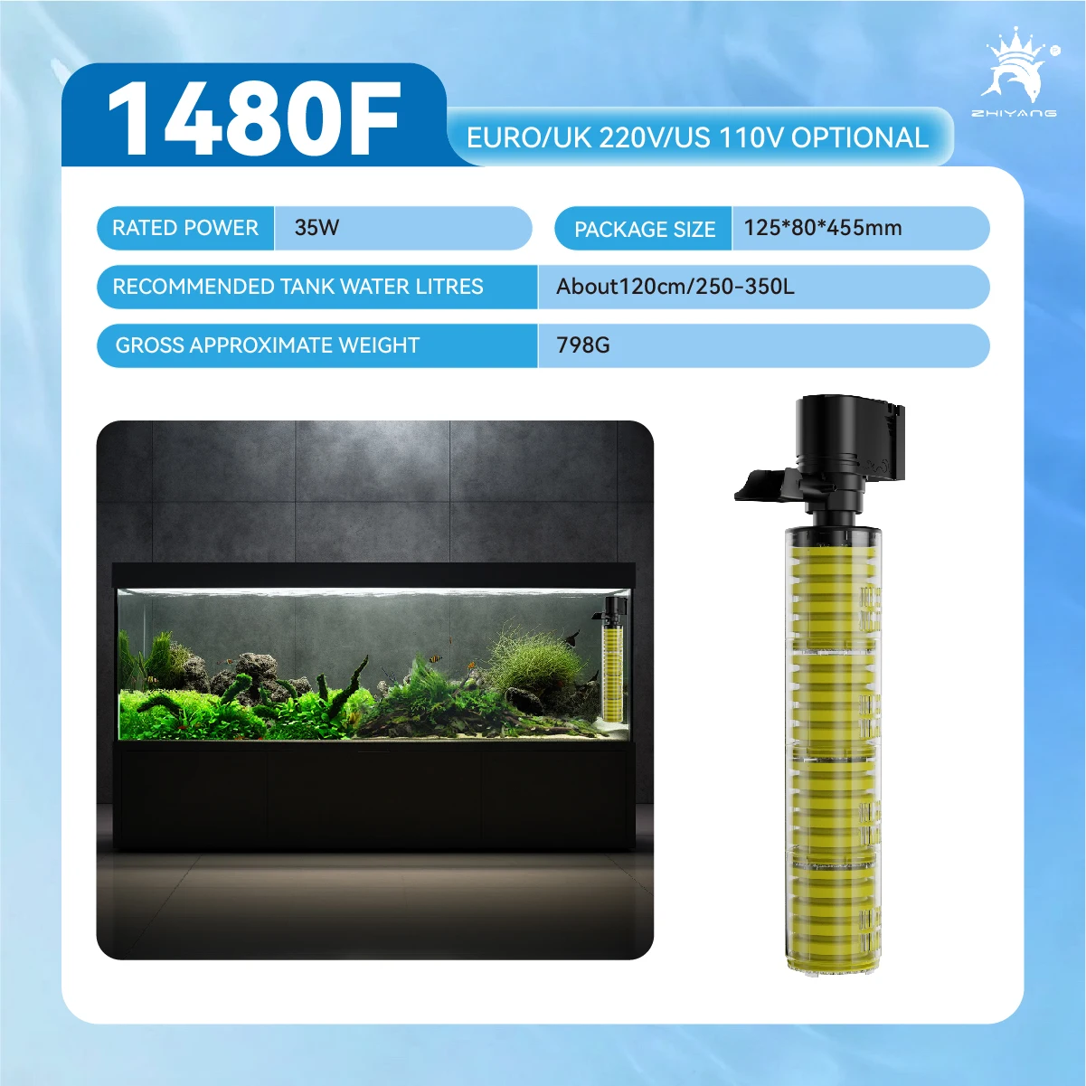 A closer look at Aquarium Filter With Built In Scrubber