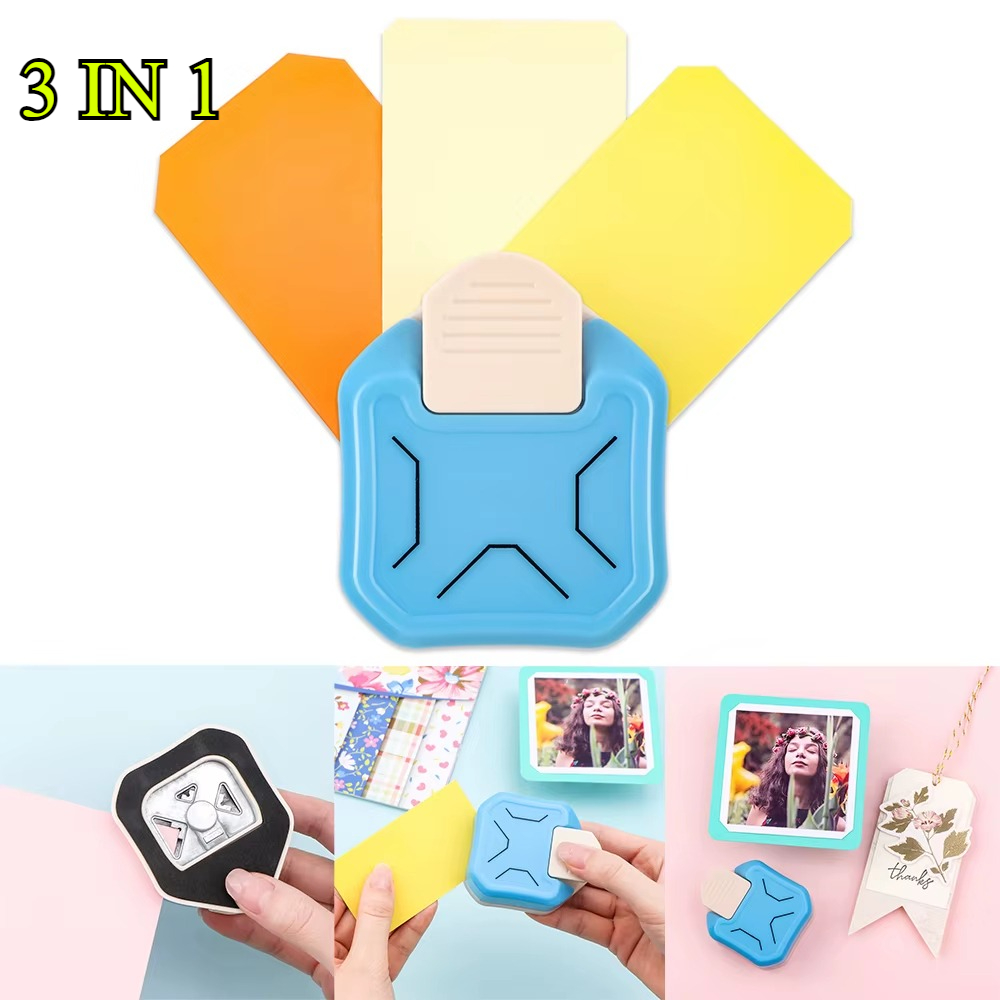 3 in 1Paper Cutter Corner Embosser Cutter for DIY Photo Card Business Card Handmade Project Home School Items Mini Paper Cutters