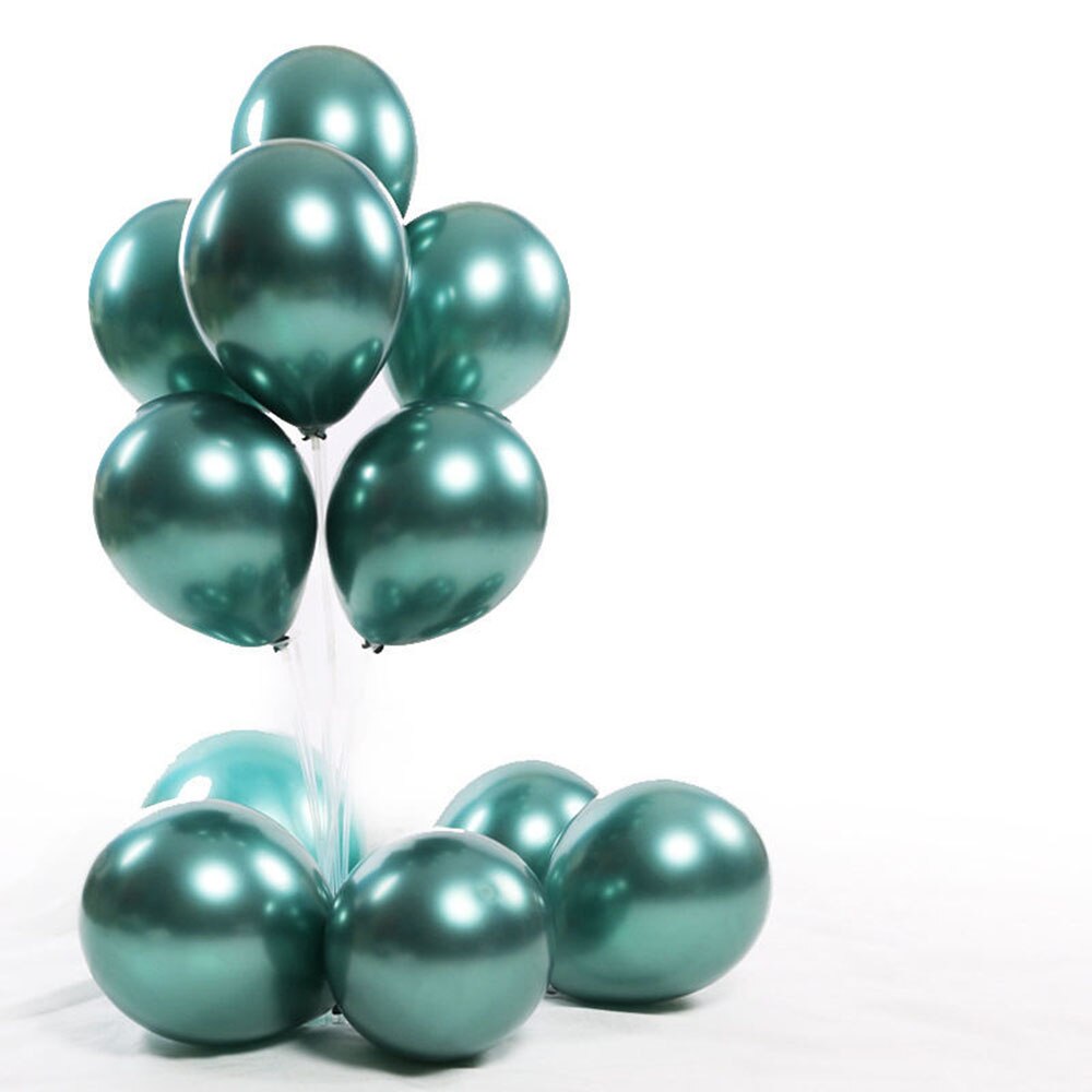 10 st 10 tum metalliska latex ballonger mörkgröna runda globos uppblåsbara helium ballong födelsedagsfest dekoration tillbehör