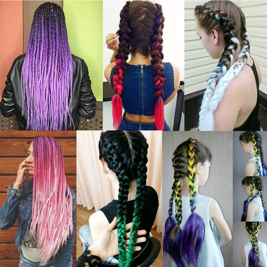 LANLAN-perruque tresse africaine multicolore, extension capillaire, 82 pouces, 165g, petite tresse , pour hommes et femmes