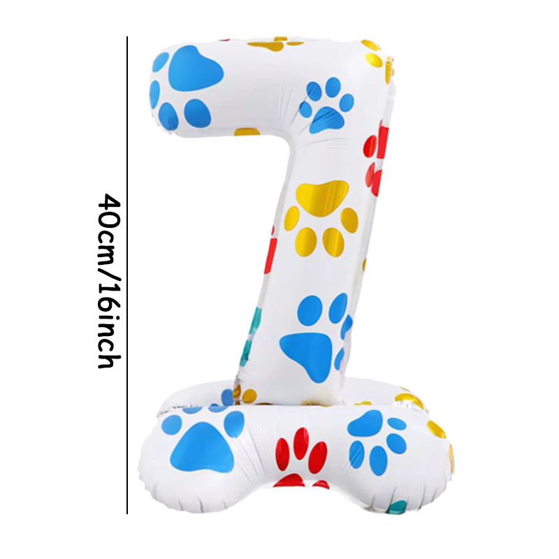Globos de aluminio con patas de perro y animales para mascotas, globos de pie con números blancos de 16 pulgadas, decoración para de feliz cumpleaños, Baby Shower, 1 ud.: camouflage