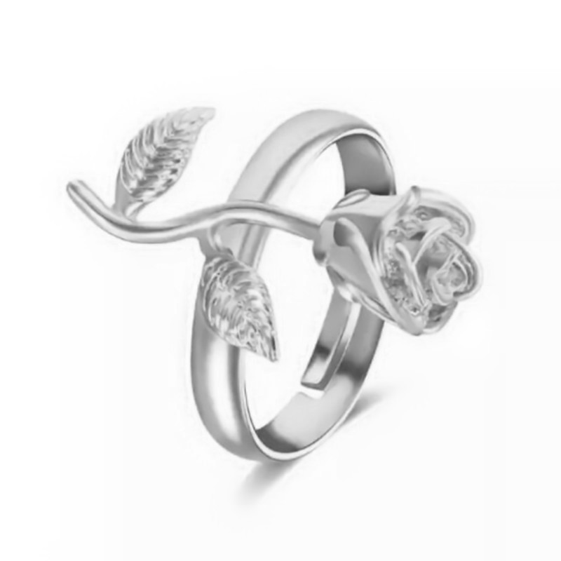 Wedding Rose Flower Ring Valentijnsdag Bff Sieraden Goud Zilver Verstelbare Knuckle Engagement Promise Rings Vrouwen Anillos