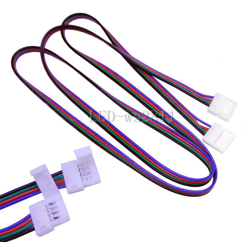 1 pces 1m 4pin jst extensão cabo conector/1m led rgb cabo cabo extensão fio cabo conector para led 5050 rgb tira módulo luz: cable double clip