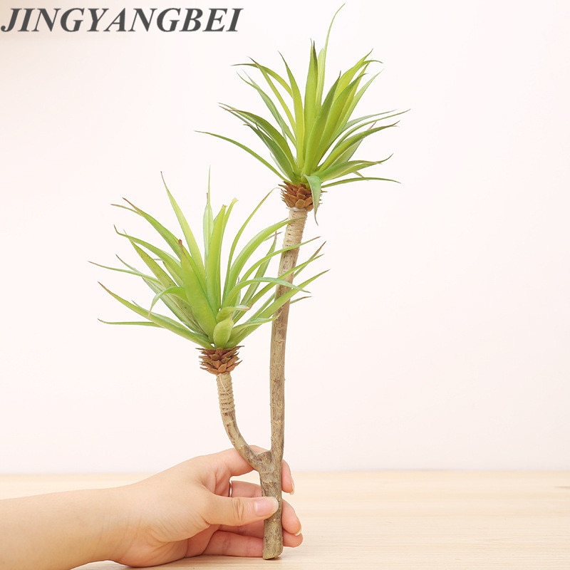 Simulation Big sword Leaf 2 Heads Real touch Artificial plant pastoral style Wedding decoration for home party