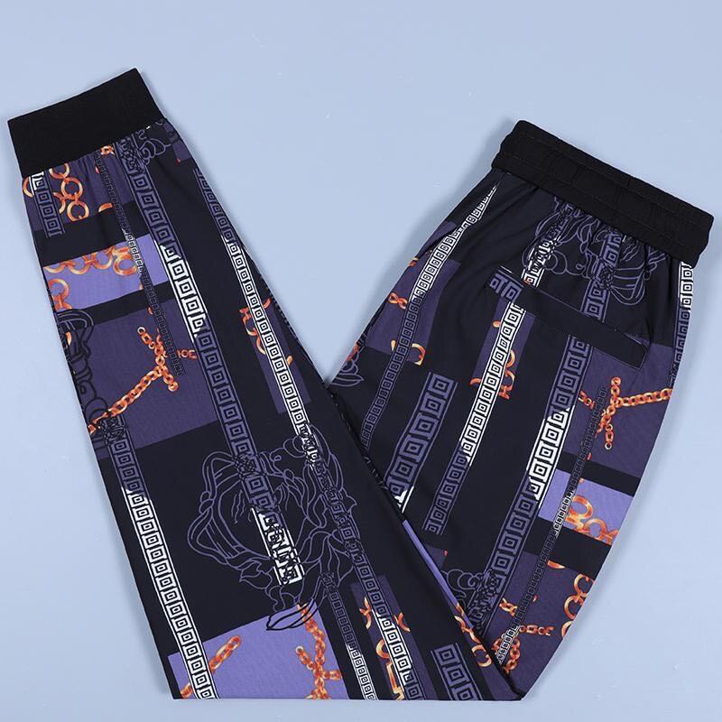 Pantalones deportivos de vaca de alta gama para hombre, novedad de verano, con estampado de pies elásticos, novedad de verano