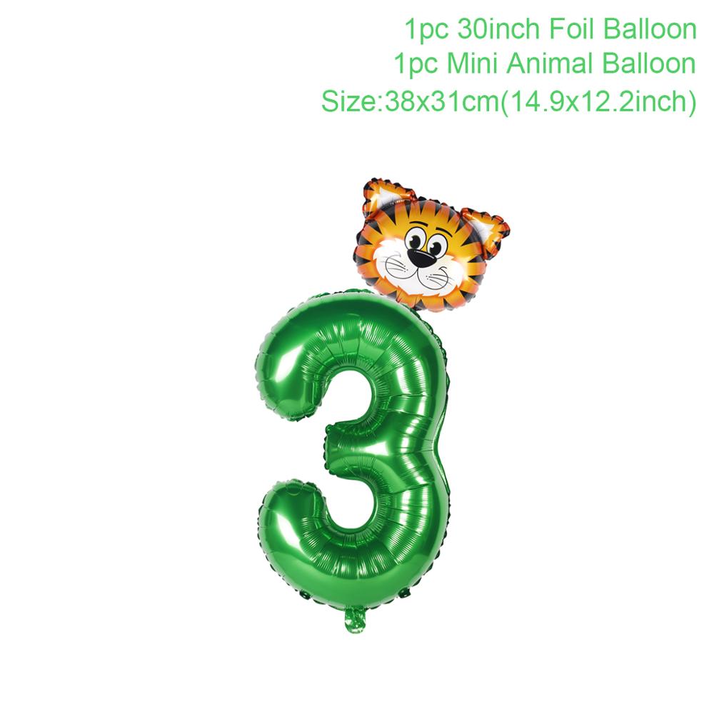Woodland Animals Balloons Foil Ballon Zebra Lion Balloon Happy Birthday Party Decor Kids Safari Jungle Party Grenn Forest Balon