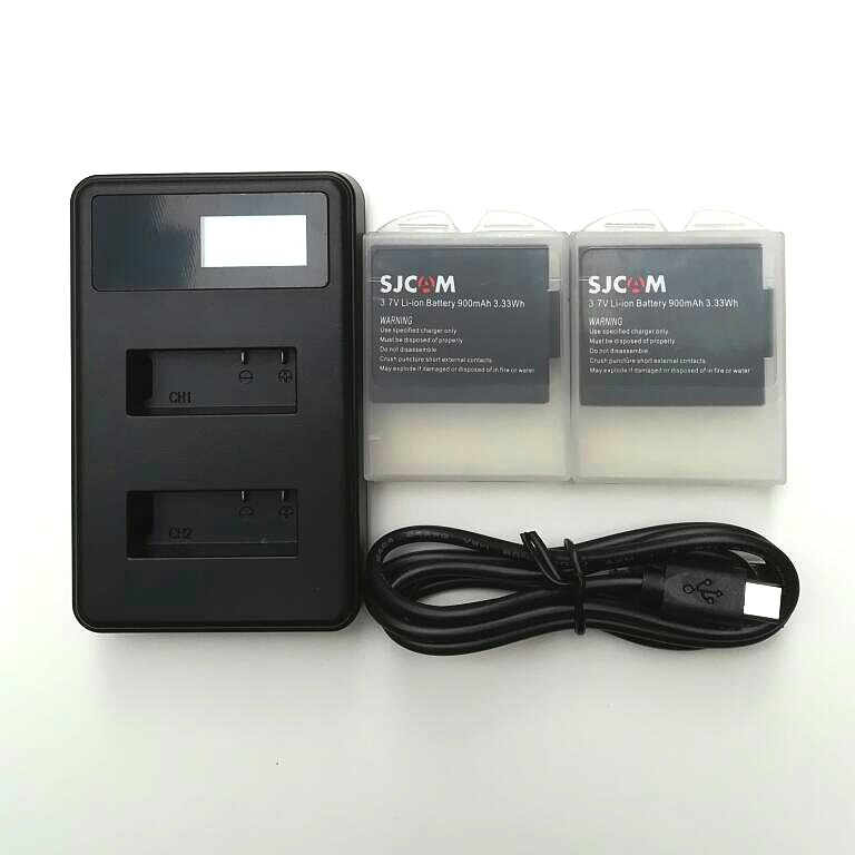Oryginalna ładowarka 1350/1050mAh podwójna ładowarka do SJCAM Sj4000 powietrza Sj5000X C30 EKEN H9R Akaso V50 akcesoria do kamer w ruchu
