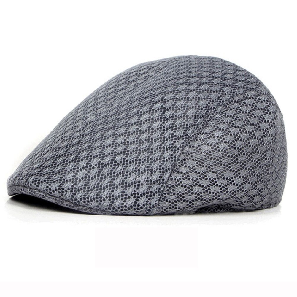 2019 brytyjski styl klasyczny mężczyzna kobiet Mesh berety czapki lato dorywczo jednolity kolor czapki z daszkiem berety kapelusze oddychająca czapka Casquette: dark gray