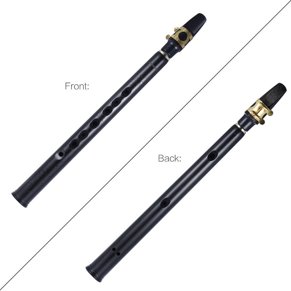 Ammoon mini pocket bb saxofon sax abs med alt mundstykker 2 stk siv bærepose træblæser instrument
