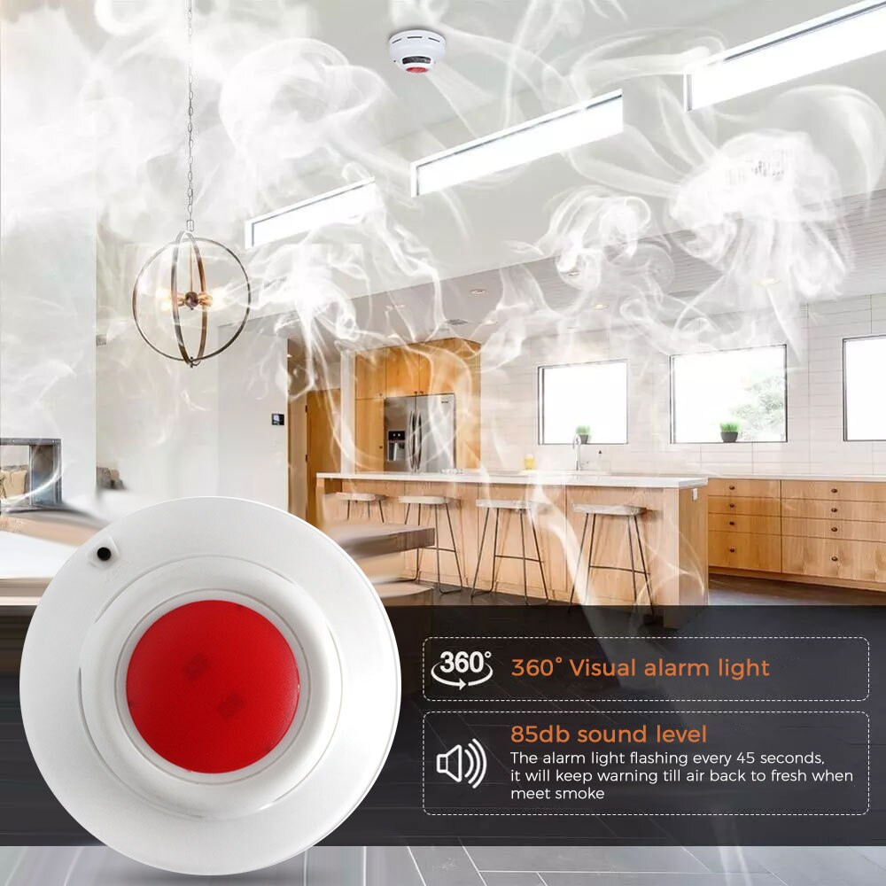Household Independent Photoelectric Smoke Alarm Wireless Smoke Detector Fire Smoke Alarm Detector Home Security Protection